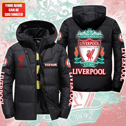 Personalized Liverpool Puffer Thermal Jacket With Hood Q300902