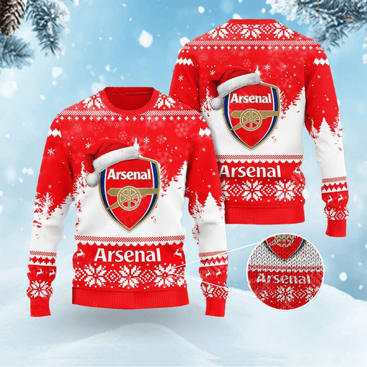 Arsenal Q3 Ugly Christmas Sweater , Unisex Wool Sweater