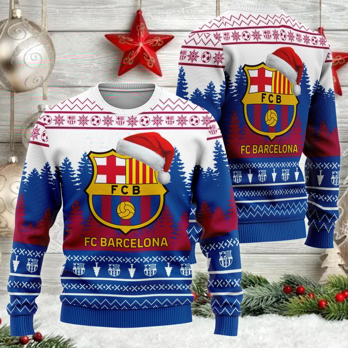 Barça Ugly Christmas Sweater , Unisex Wool Sweater Q210901