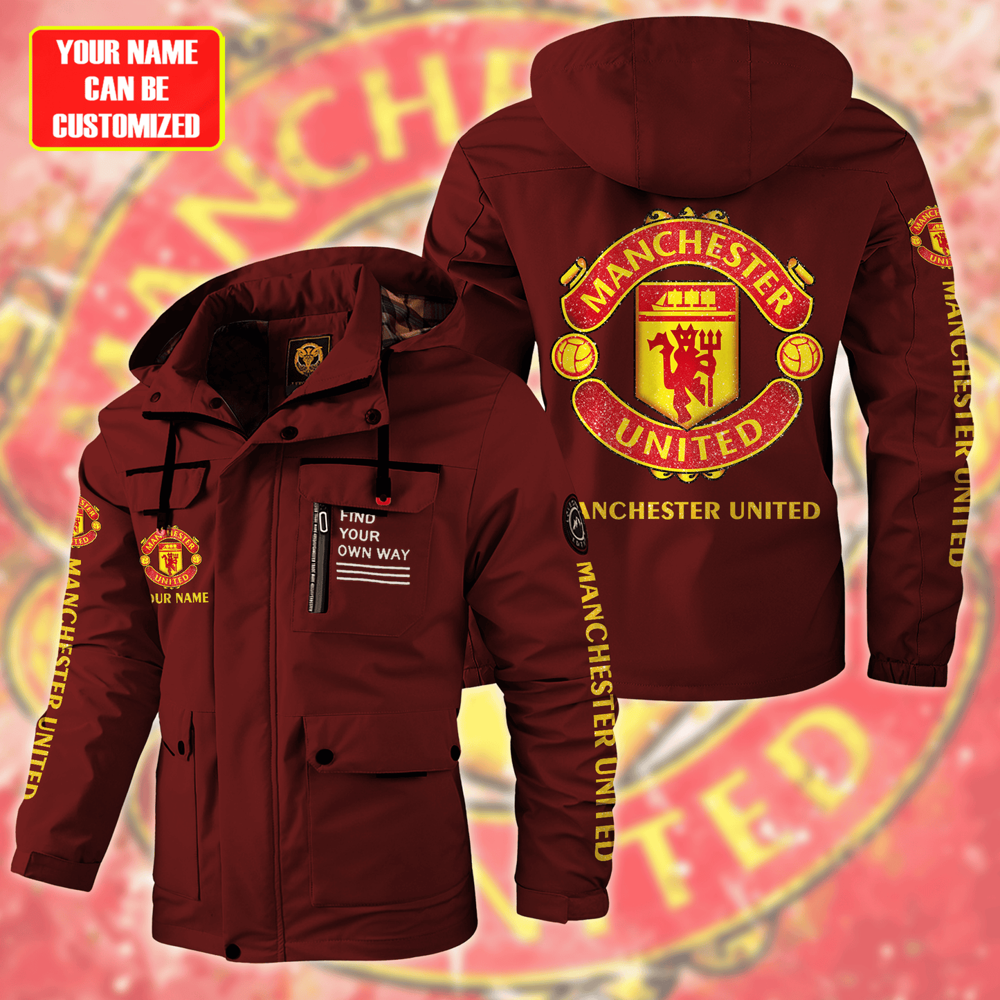 Manchester United Windbreaker Hooded Jacket Q041001