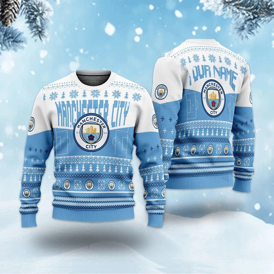 Manchester City S3 Ugly Christmas Sweater , Unisex Wool Sweater