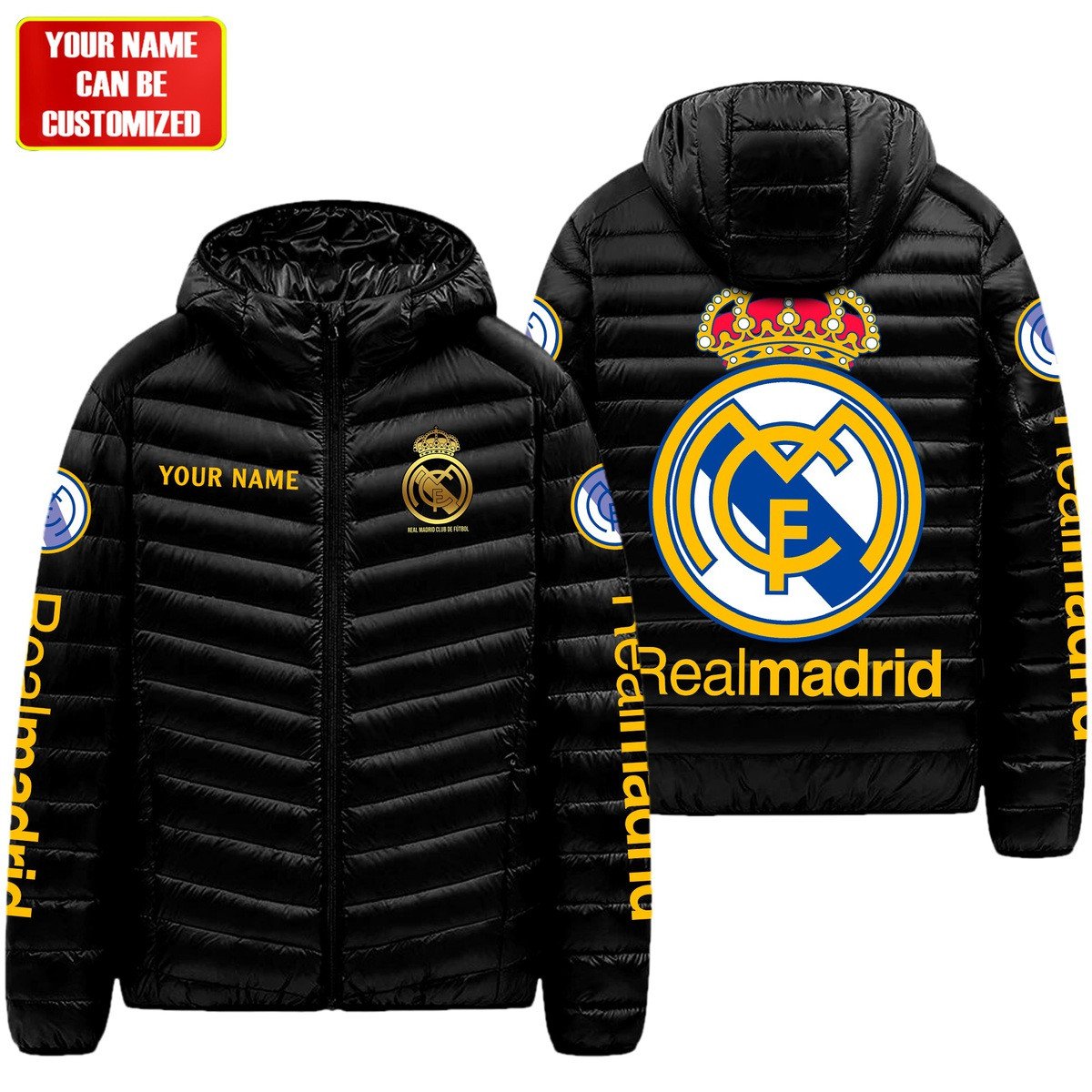Personalized Real Madrid Puffer Sideline Down Jacket Q091004