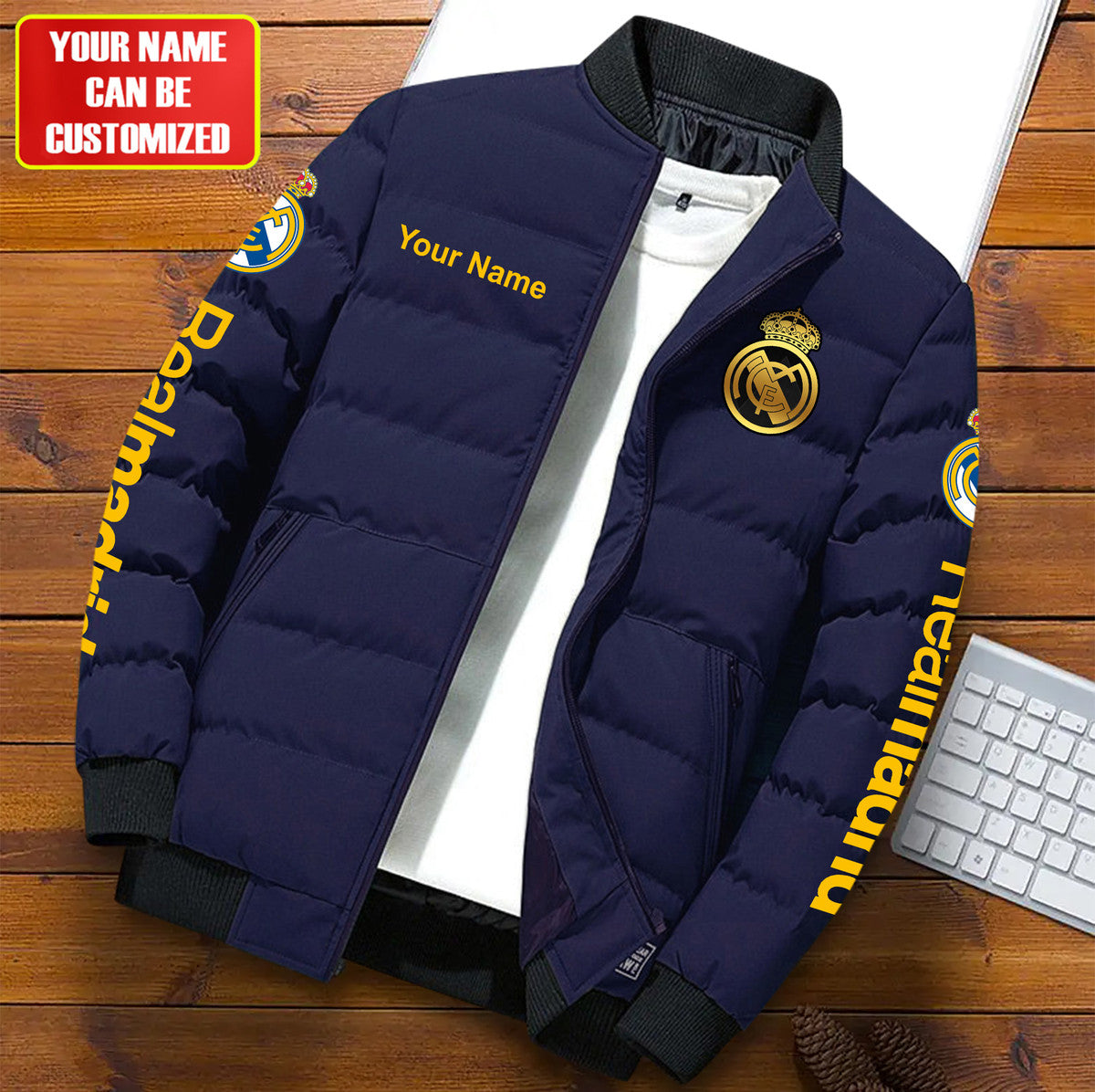 Personalized Real Madrid V2 Puffer Jacket Q111003