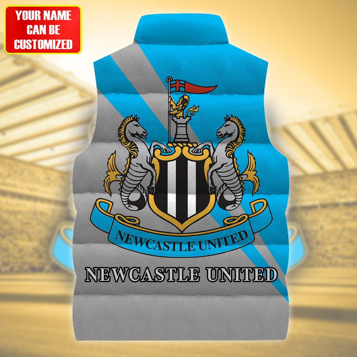 Newcastle United Sleeveless Windproof Puffer Jacket 3D QB141004