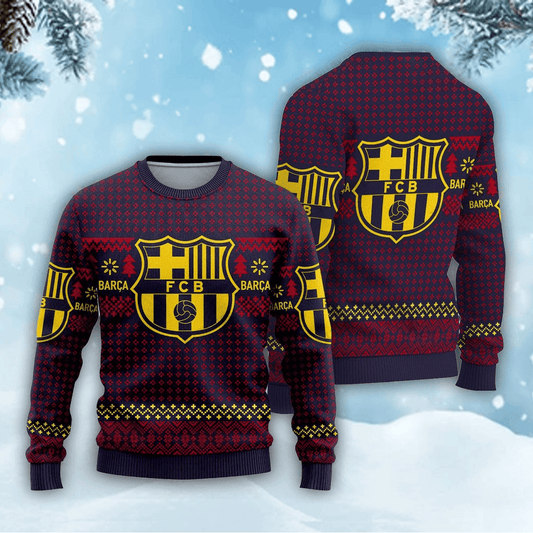 Barça Q2 Ugly Christmas Sweater , Unisex Wool Sweater Q111117