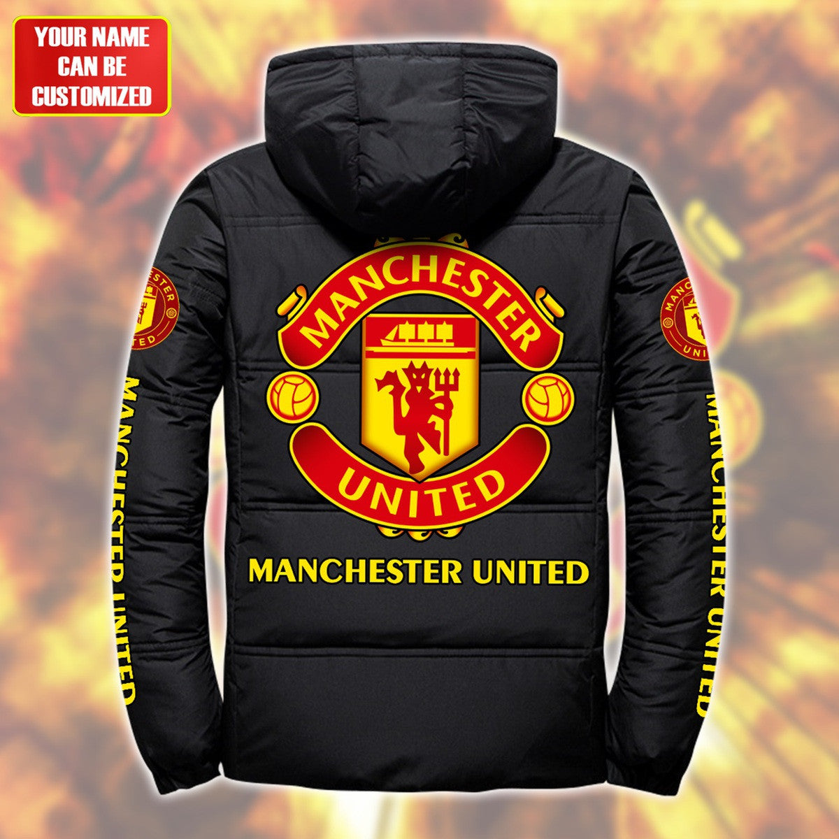 Personalized Manchester United Puffer Thermal Jacket With Hood Q071008
