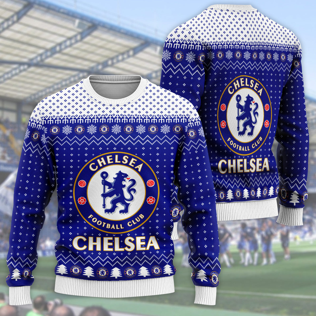 Chelsea S10 Ugly Christmas Sweater , Unisex Wool Sweater S151004