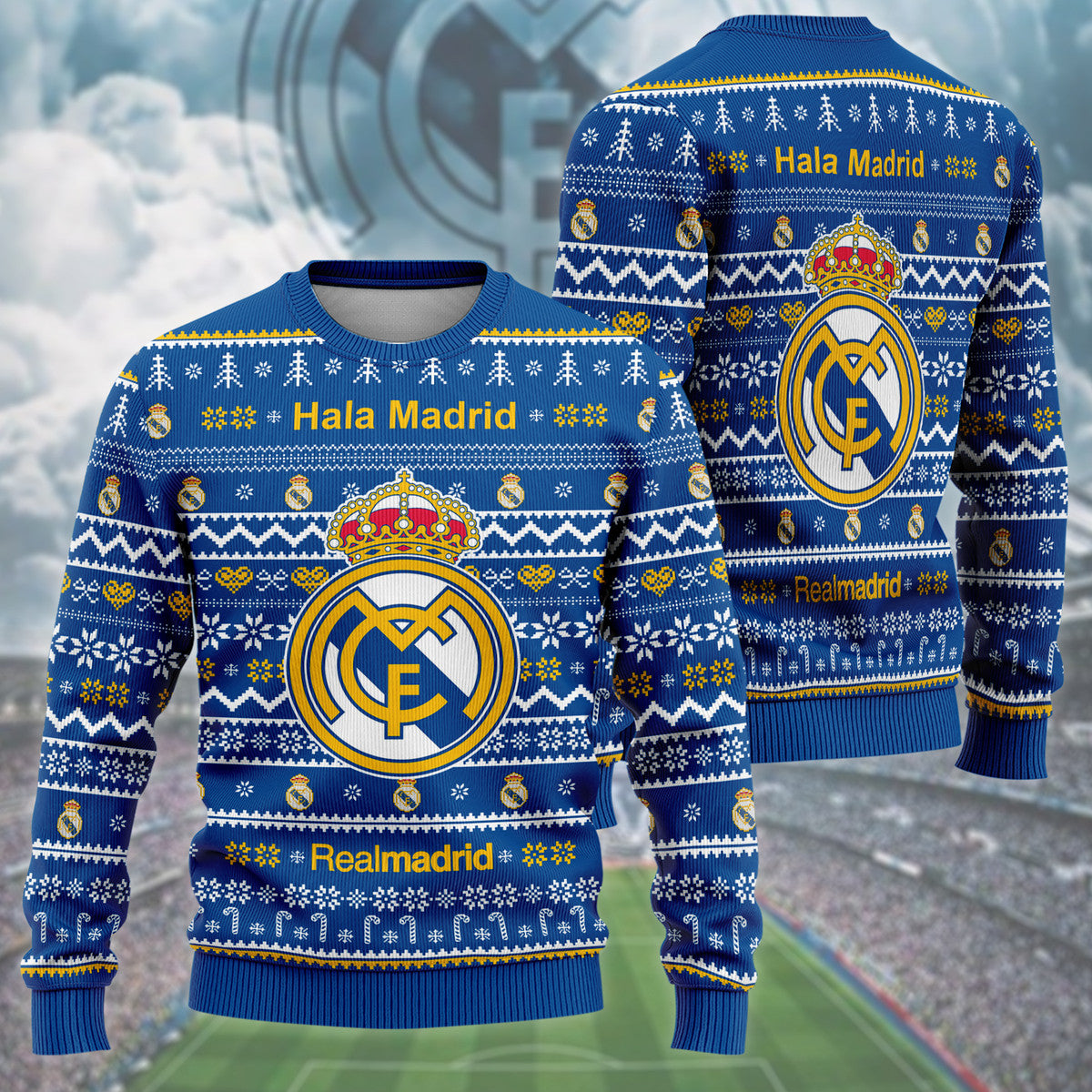 Real Madrid S5 Ugly Christmas Sweater , Unisex Wool Sweater S161004