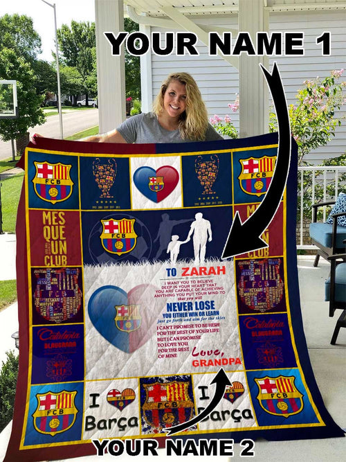 Personalized Barça Q2 Quilt Blanket , Quilt set , Bedroom Decor , Quilting