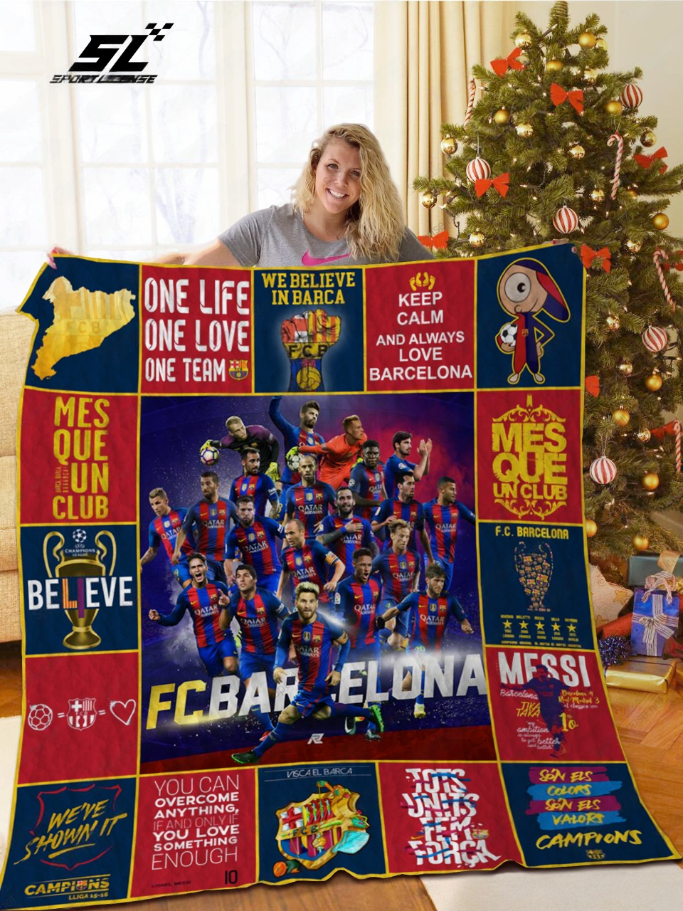 Barça Q4 Quilt Blanket , Quilt set , Bedroom Decor , Quilting