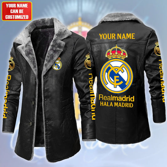 Real Madrid Leather Fleece Winter Coat S181005