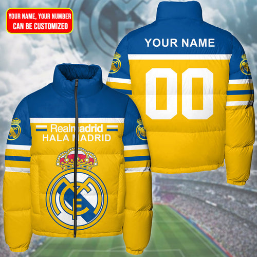 Personalized Real Madrid Puffer Thermal Stand Collar Jacket Q211004