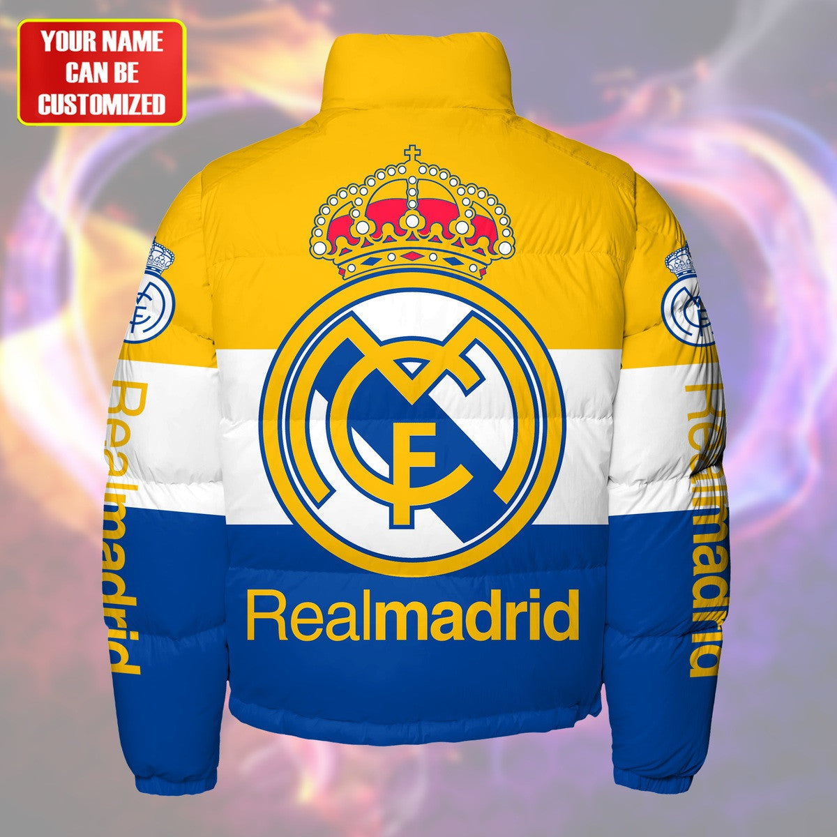 Personalized Real Madrid Puffer Thermal Stand Collar Jacket QB231001