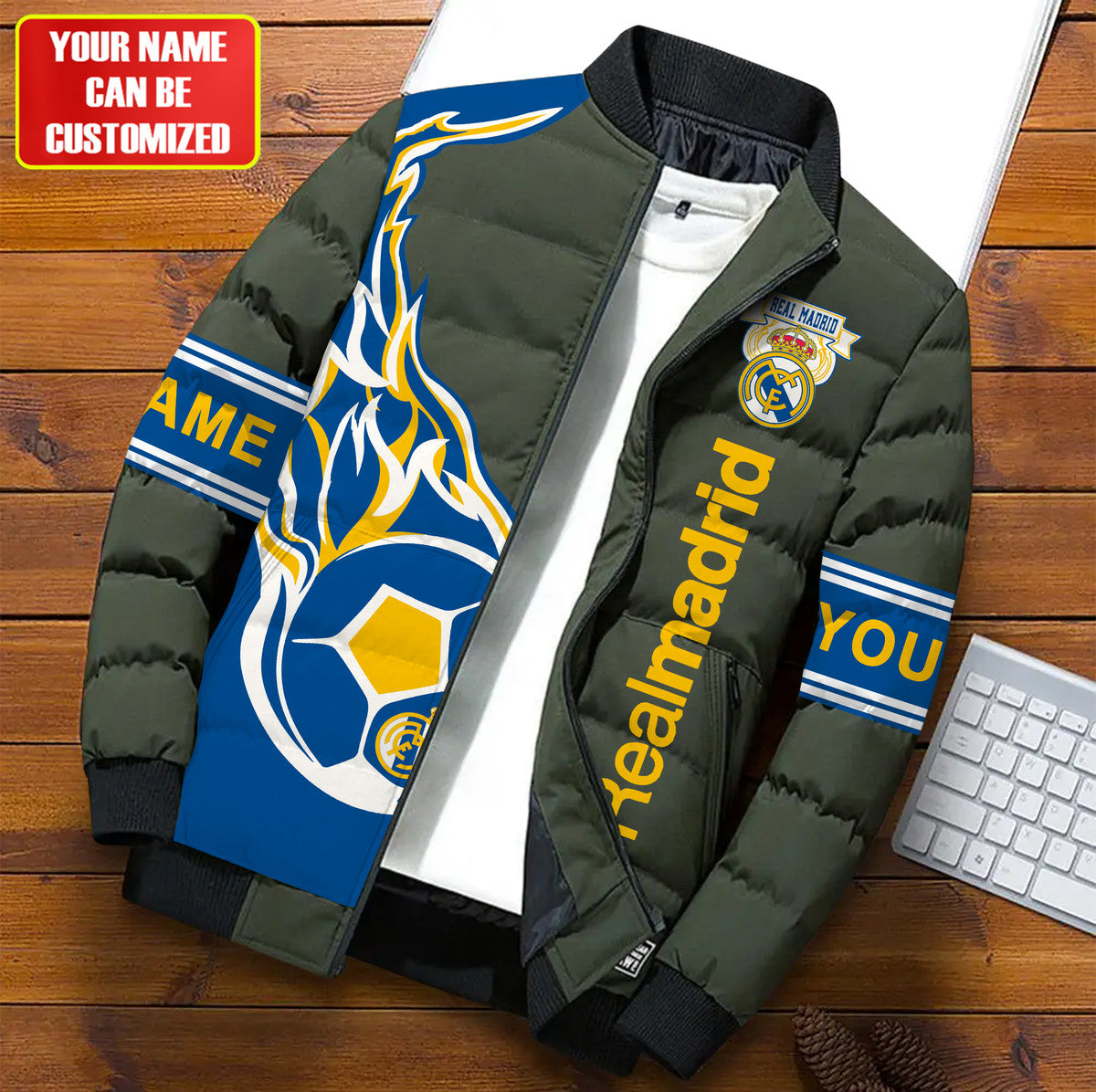 Personalized Real Madrid Q2 Puffer Jacket Q221003
