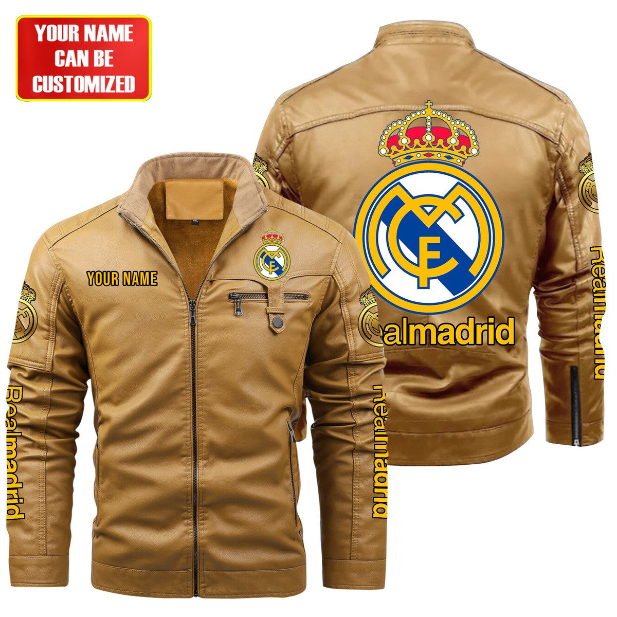 Real Madrid Fleece Leather Jacket S241002