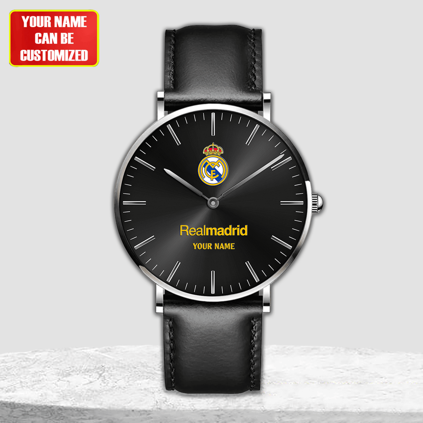 Personalized Real Madrid Quartz Leather Watch S040903