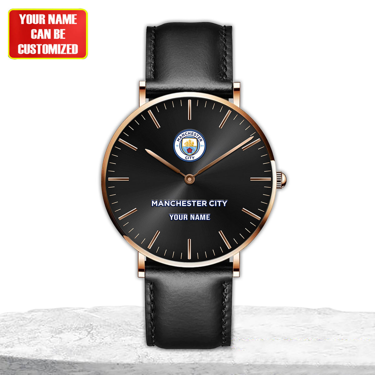 Personalized Manchester City Quartz Leather Watch S040906