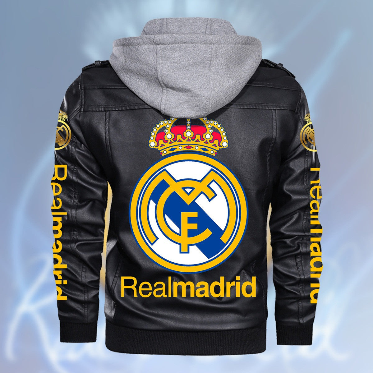 Real Madrid Leather Jacket with Hood S261015