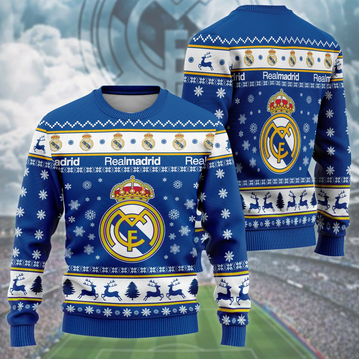 Real Madrid S6 Ugly Christmas Sweater , Unisex Wool Sweater S281003