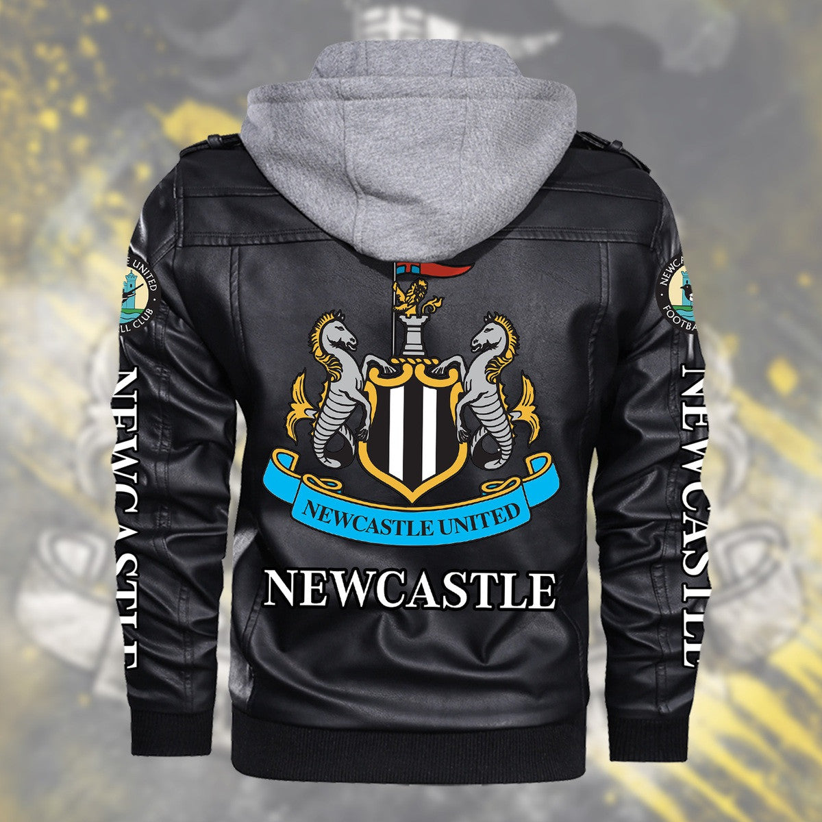 Newcastle United Leather Jacket with Hood QB281001
