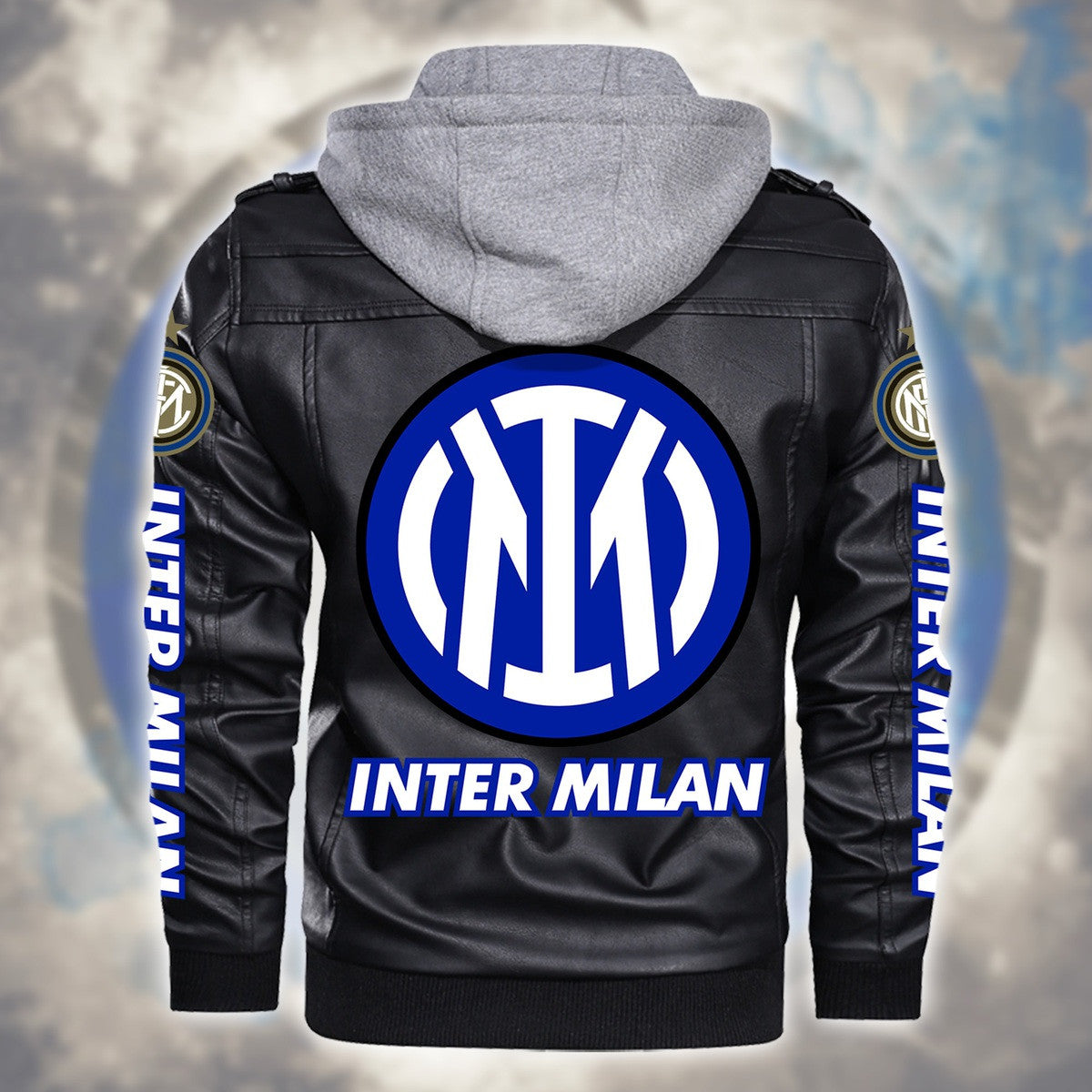 Inter Milan Leather Jacket with Hood S281007