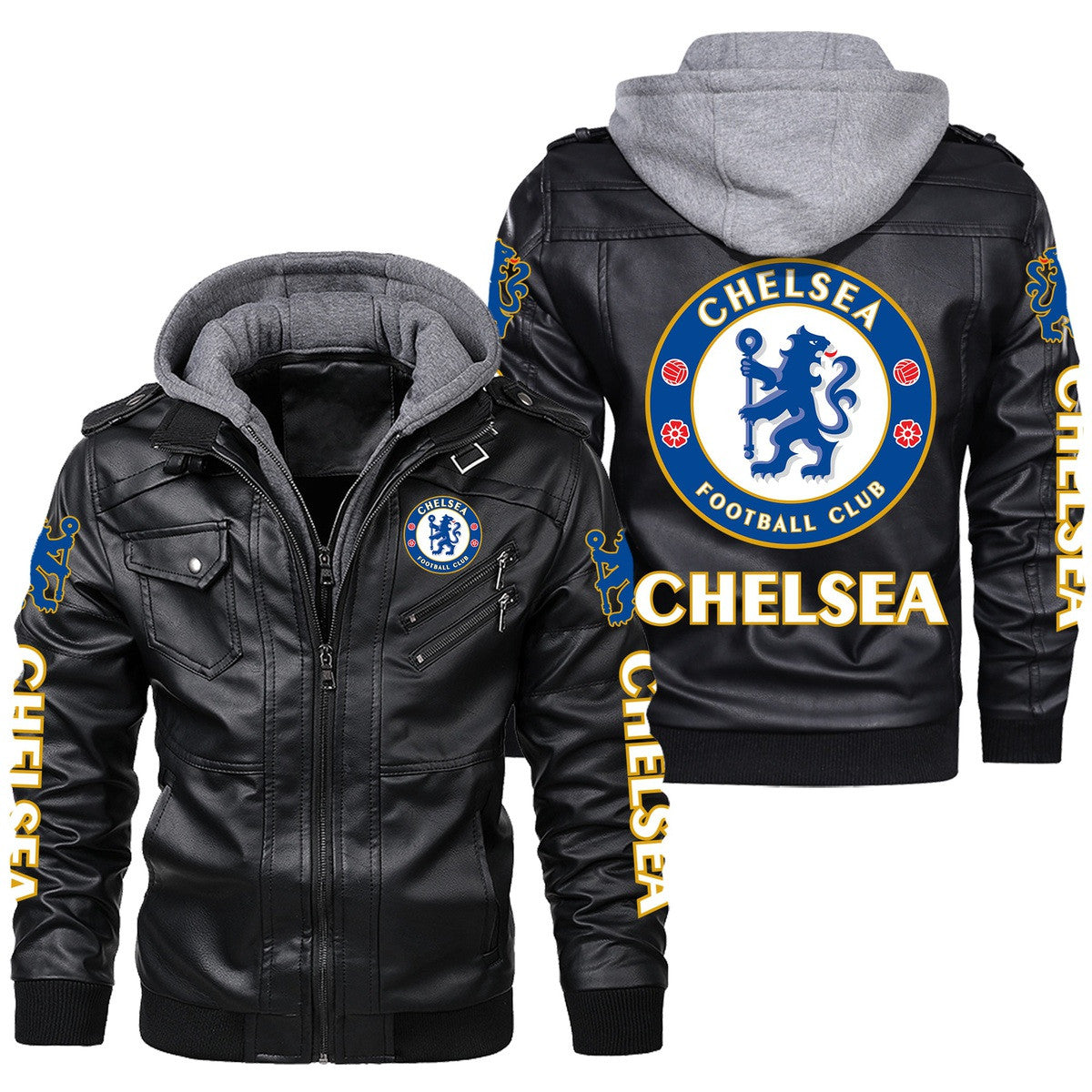 Chelsea Leather Jacket with Hood S281008