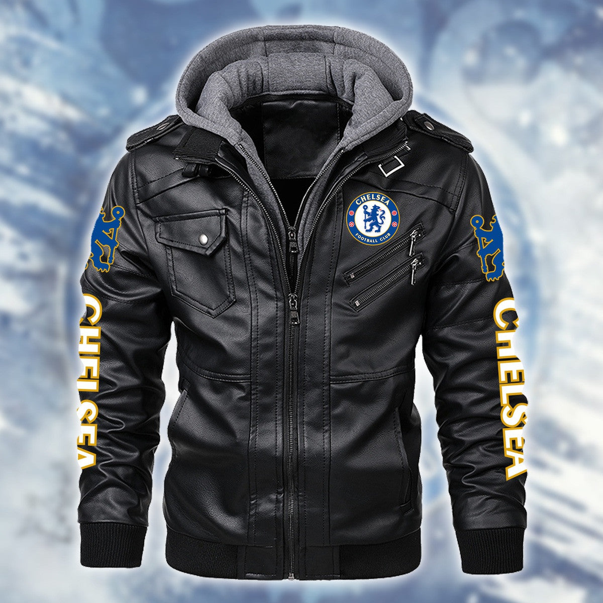 Chelsea Leather Jacket with Hood S281008