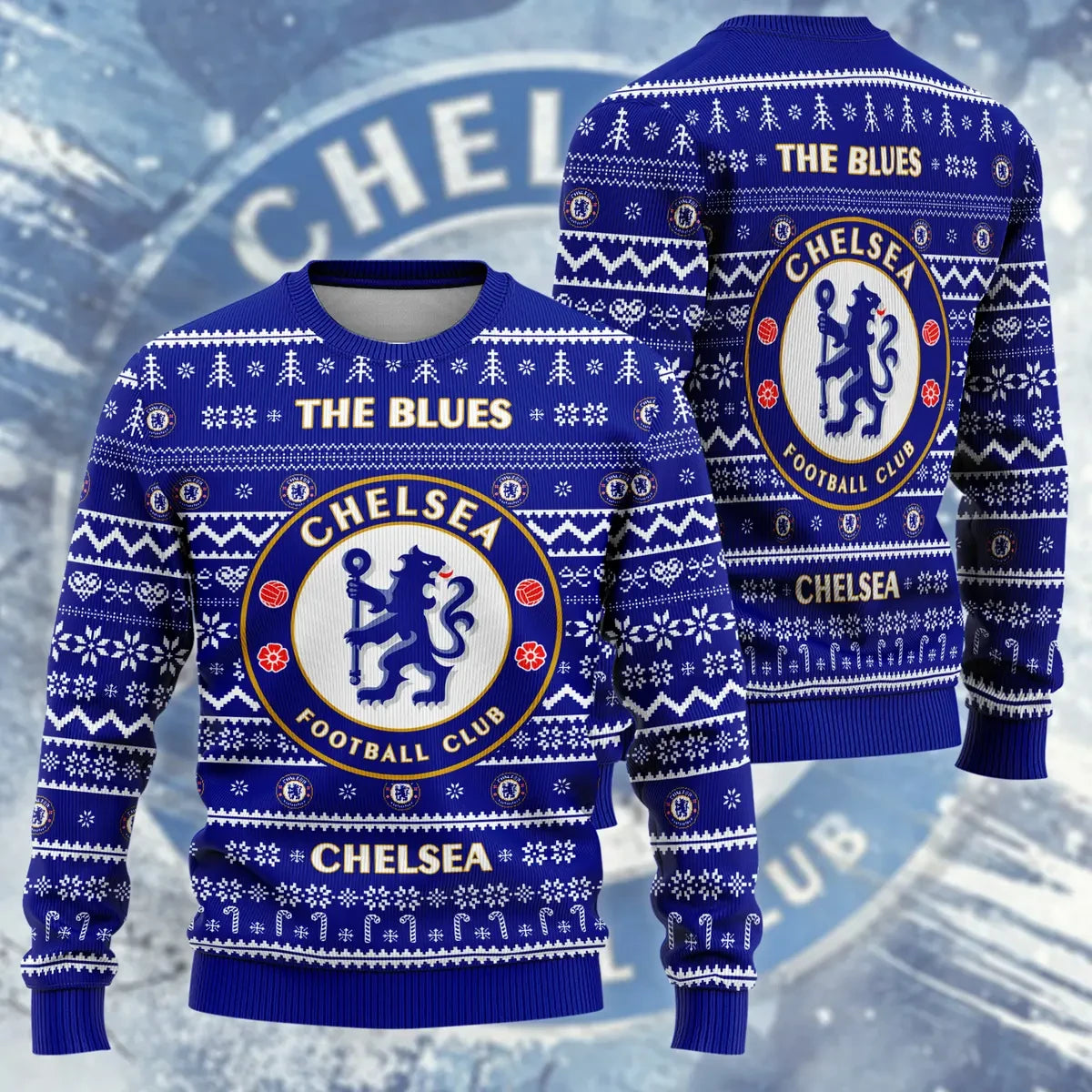 Chelsea S11 Ugly Christmas Sweater , Unisex Wool Sweater S281006