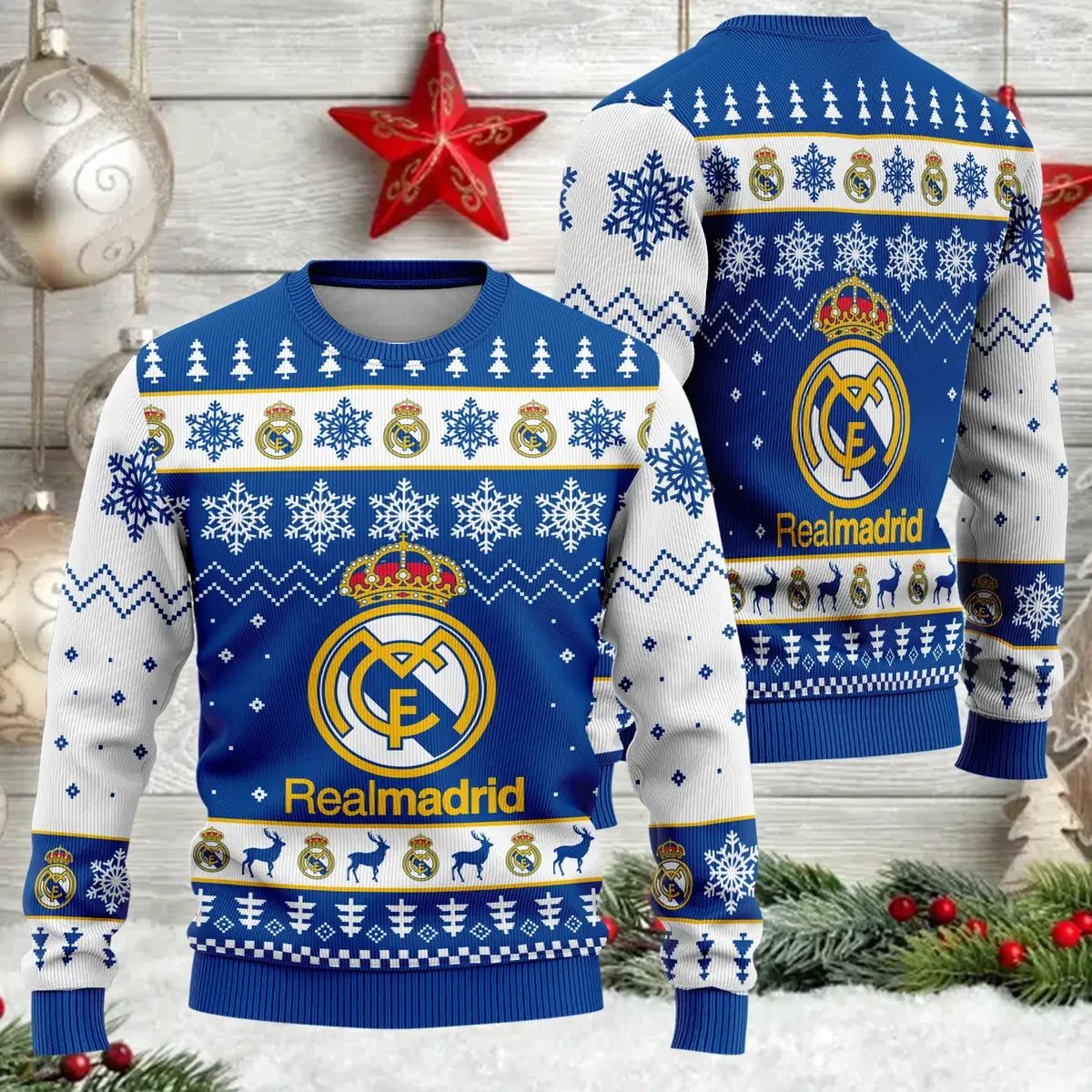 Real Madrid Ugly Christmas Sweater , Unisex Wool Sweater QB291003
