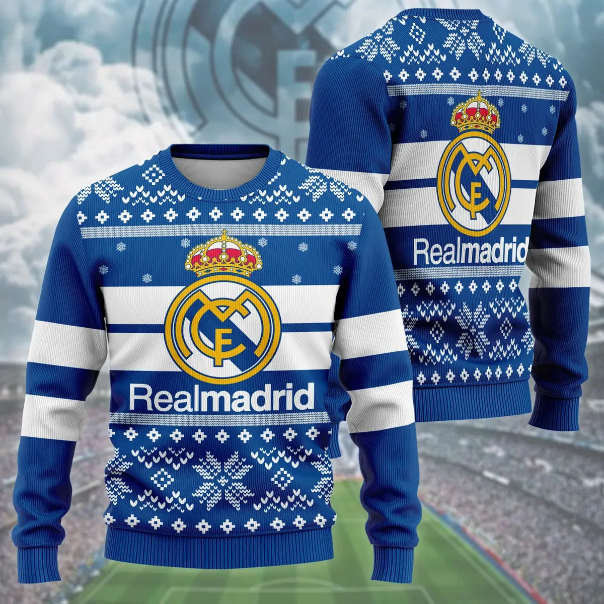Real Madrid S7 Ugly Christmas Sweater , Unisex Wool Sweater S301004