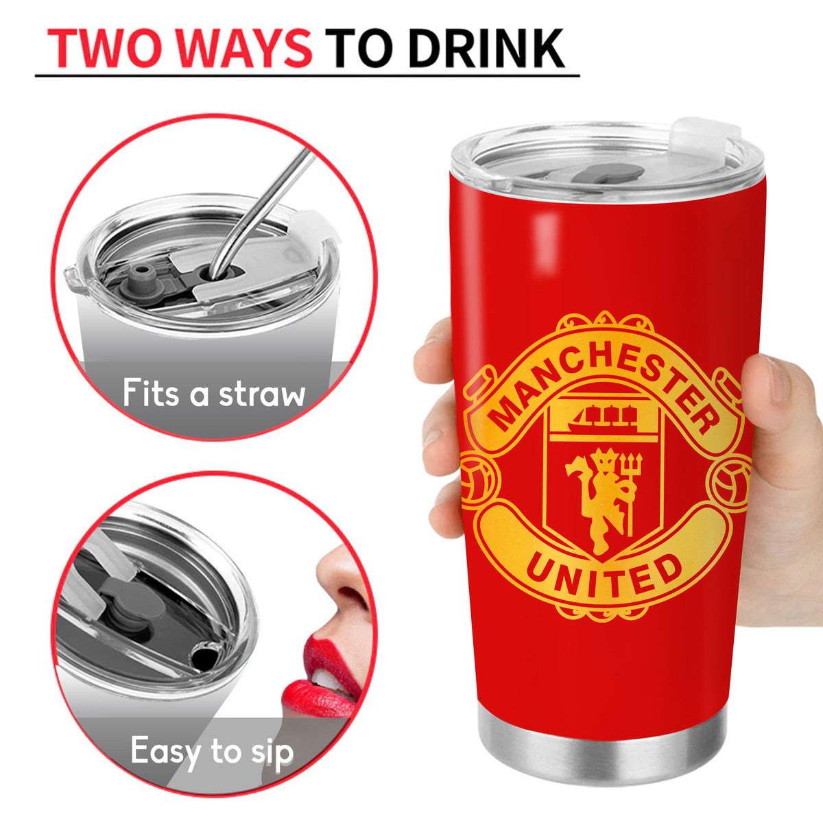 Personalized Name Manchester United Stainless Tumbler 20oz 30oz Cup QB261002