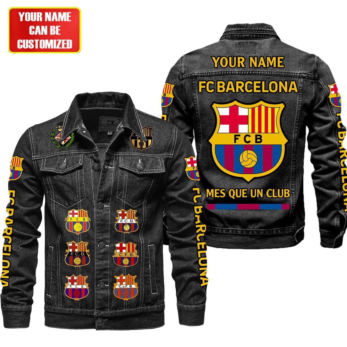 Personalized Barça Denim Casual Jacket , Cotton Jeans Jackets Q311009