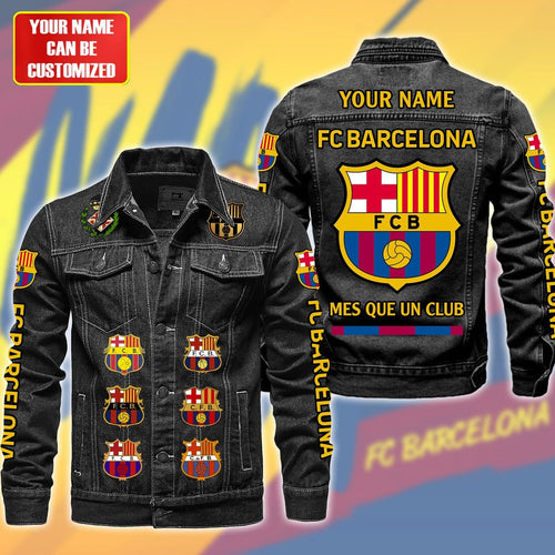 Personalized Barça Denim Casual Jacket , Cotton Jeans Jackets Q311009
