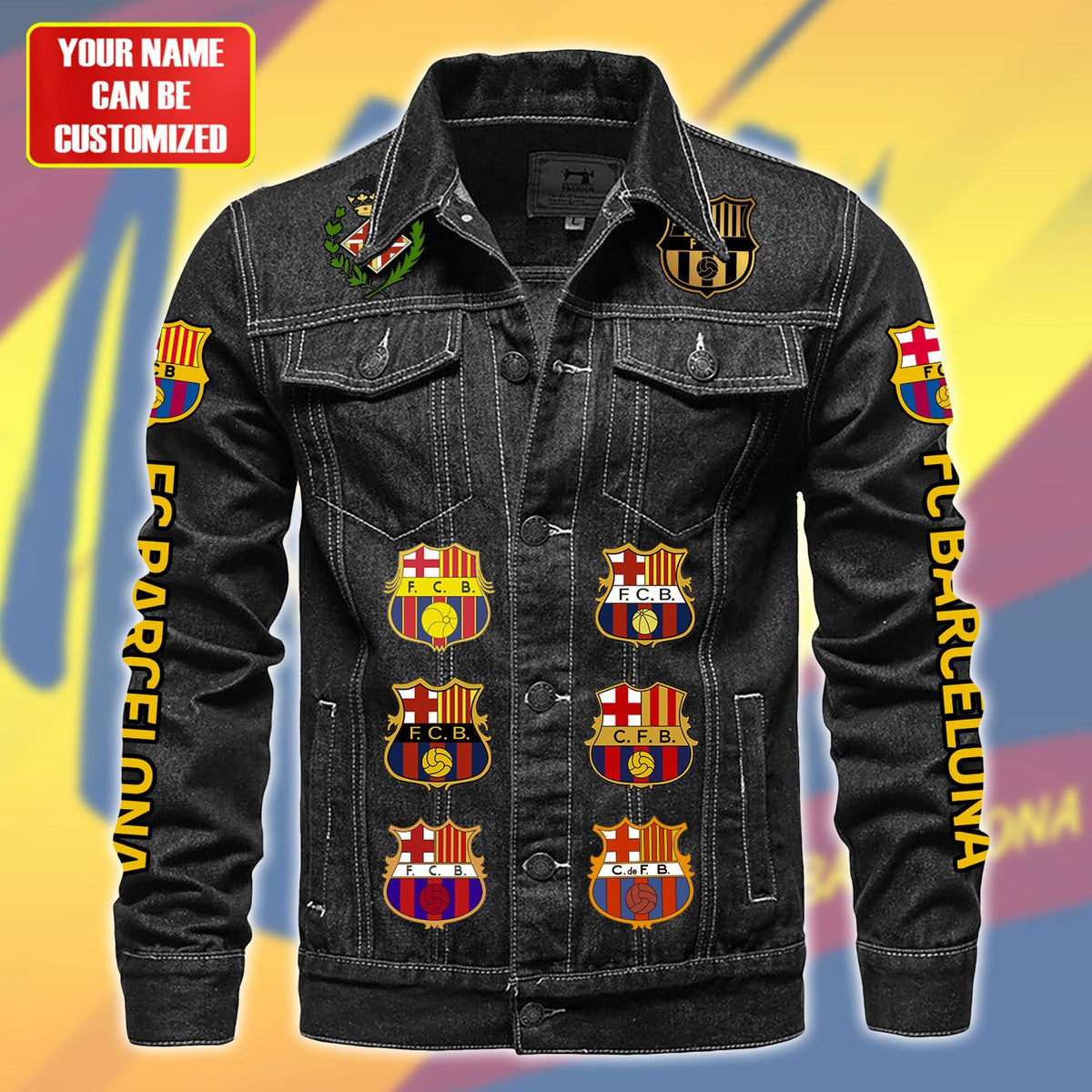 Personalized Barça Denim Casual Jacket , Cotton Jeans Jackets Q311009