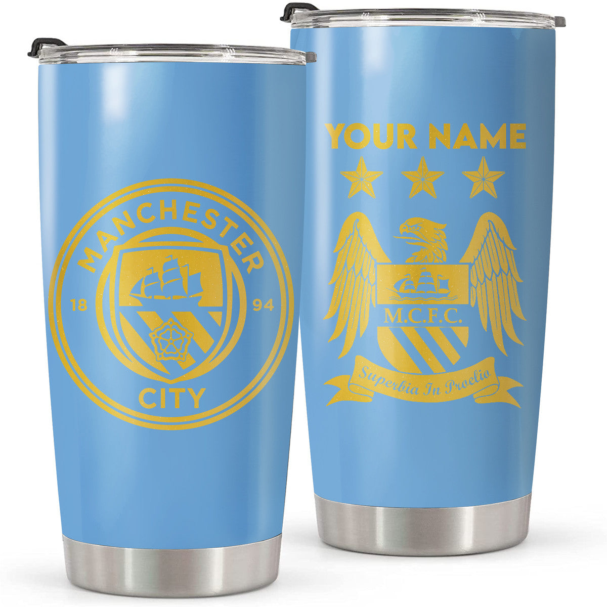 Personalized Name Manchester City Stainless Tumbler 20oz 30oz Cup QB041107