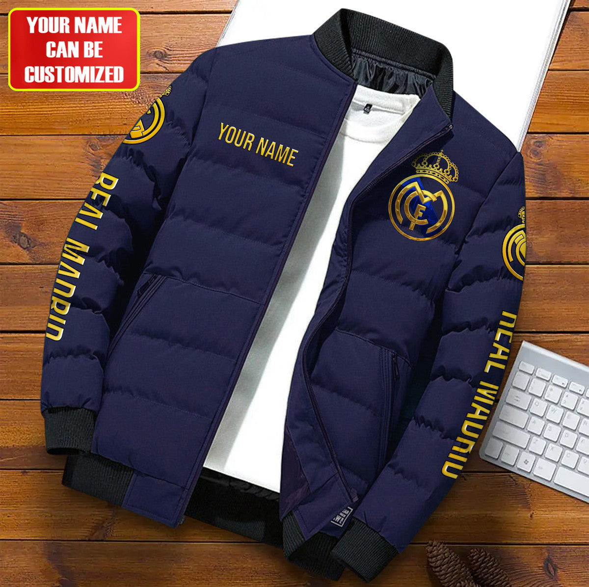 Personalized Real Madrid Puffer Jacket V2 S041105