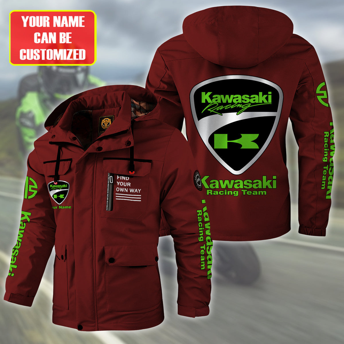 KW Racing Team Windbreaker Hooded Jacket Q041102