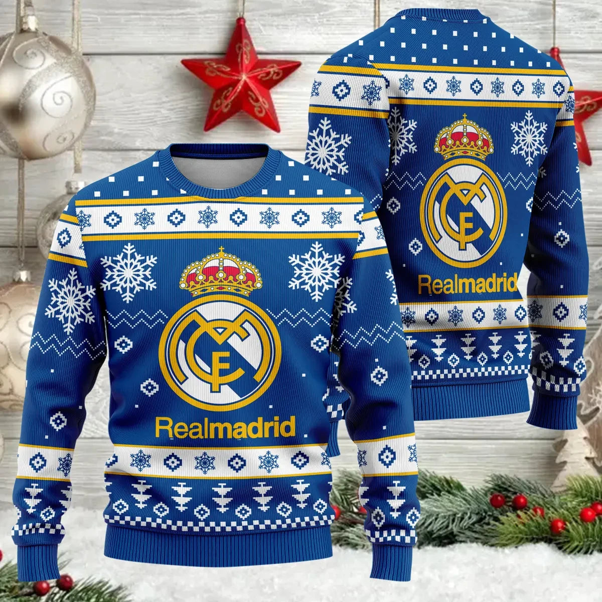 Real Madrid S8 Ugly Christmas Sweater , Unisex Wool Sweater S051105