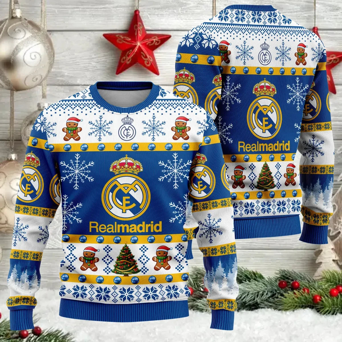 Real Madrid Ugly Christmas Sweater , Unisex Wool Sweater QB041108