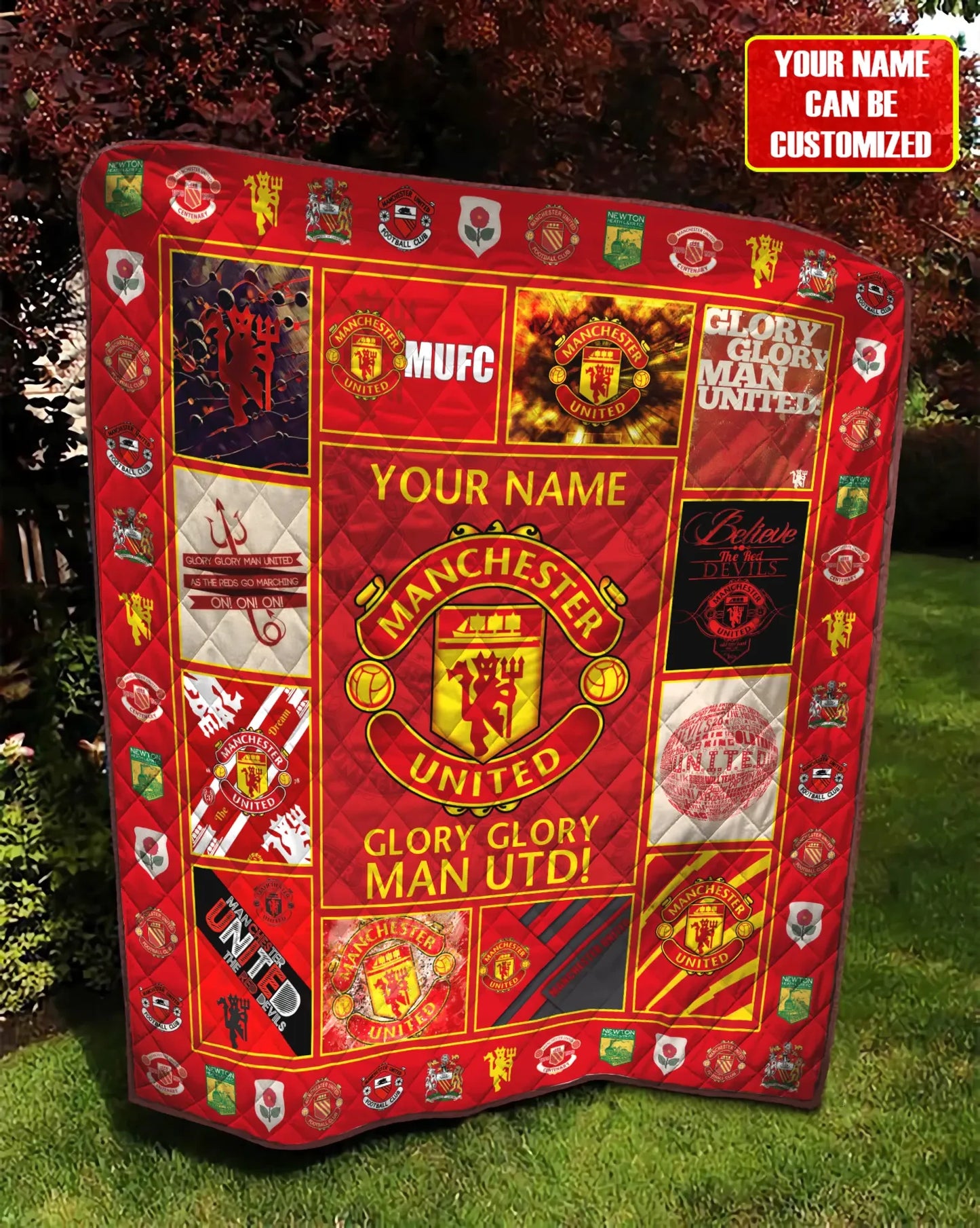 Manchester United Glory Quilt Blanket , Quilt set , Bedroom Decor , Quilting Q111104
