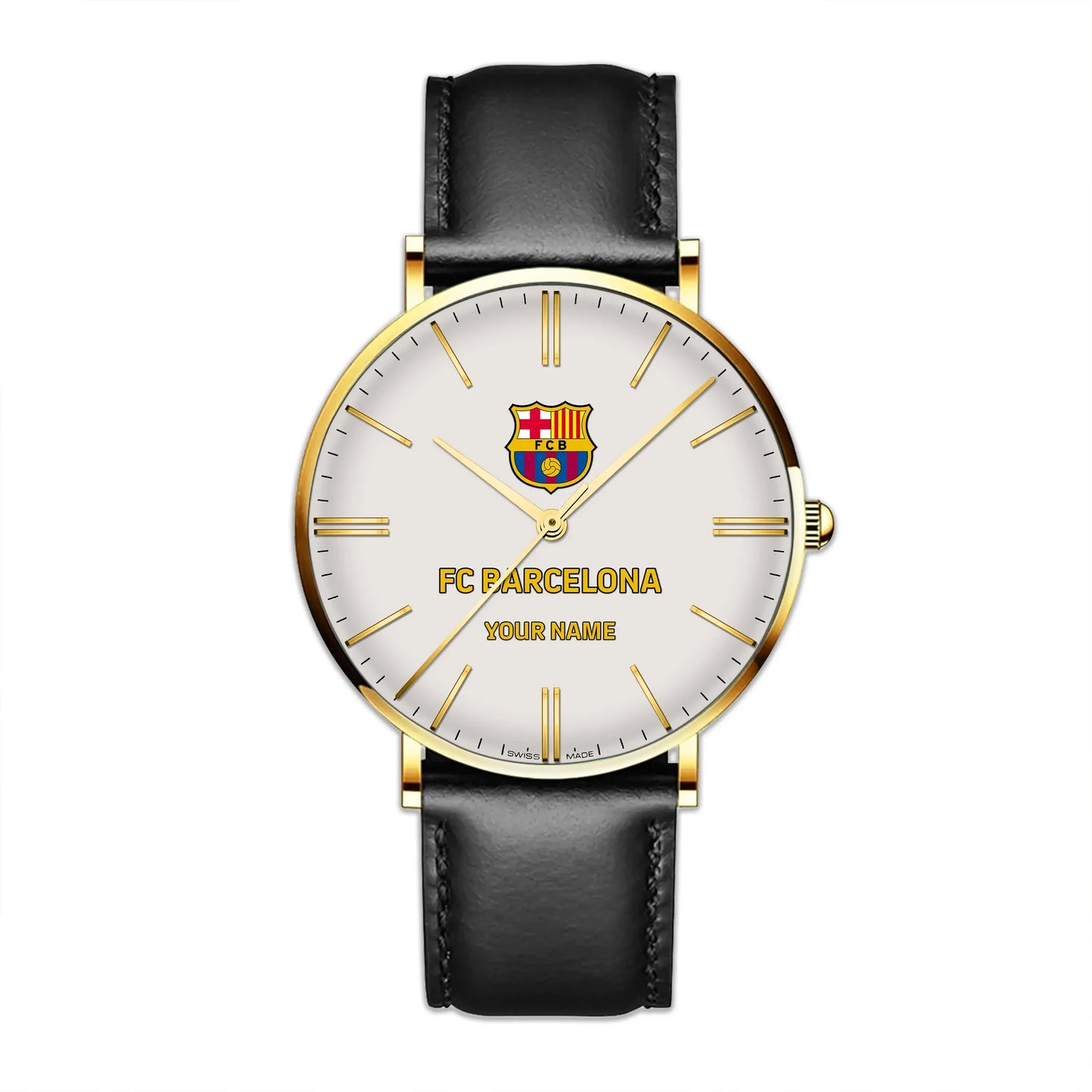Personalized Barcelona FC Quartz Leather Watch P161101