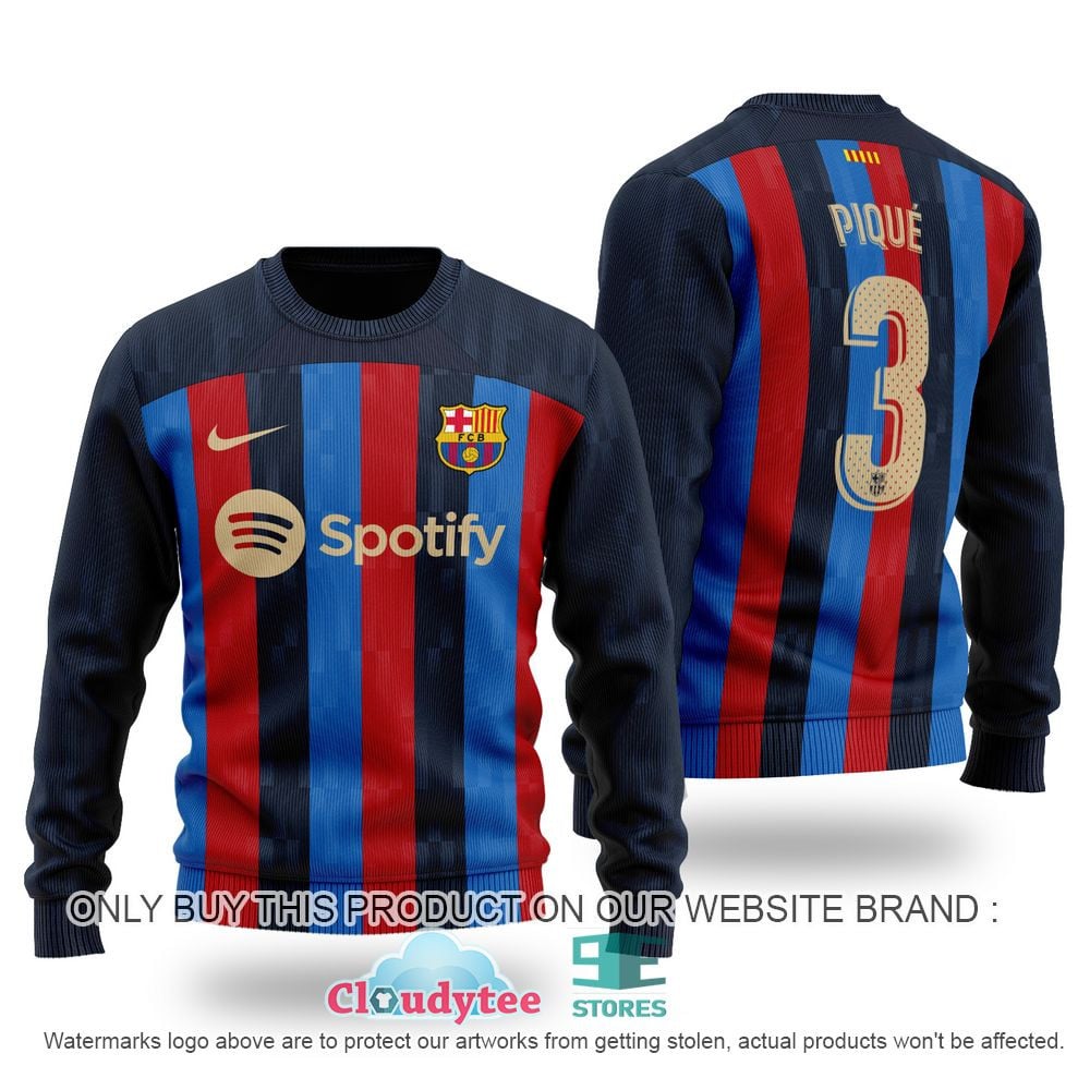Personalized Barça Q8 Ugly Christmas Sweater , Unisex Wool Sweater