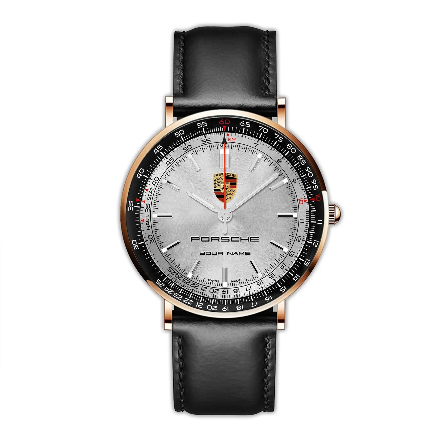 Personalized Pors Luxury Quartz Leather Watch