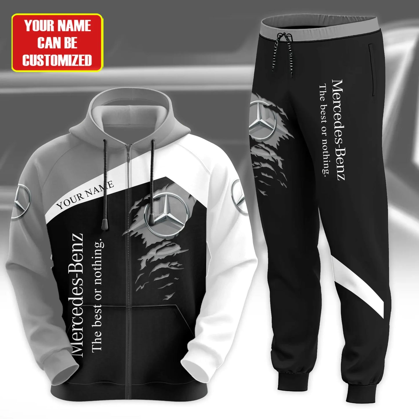 Personalized Mercedes 3D All over Printed Hoodie and Sweatpants set