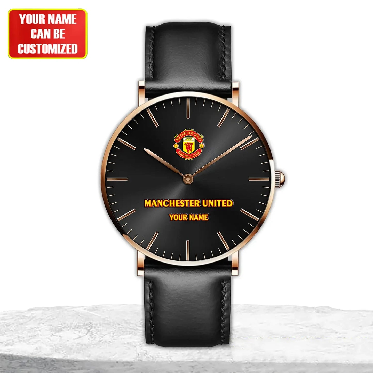 Personalized Manchester United Quartz Leather Watch S211107