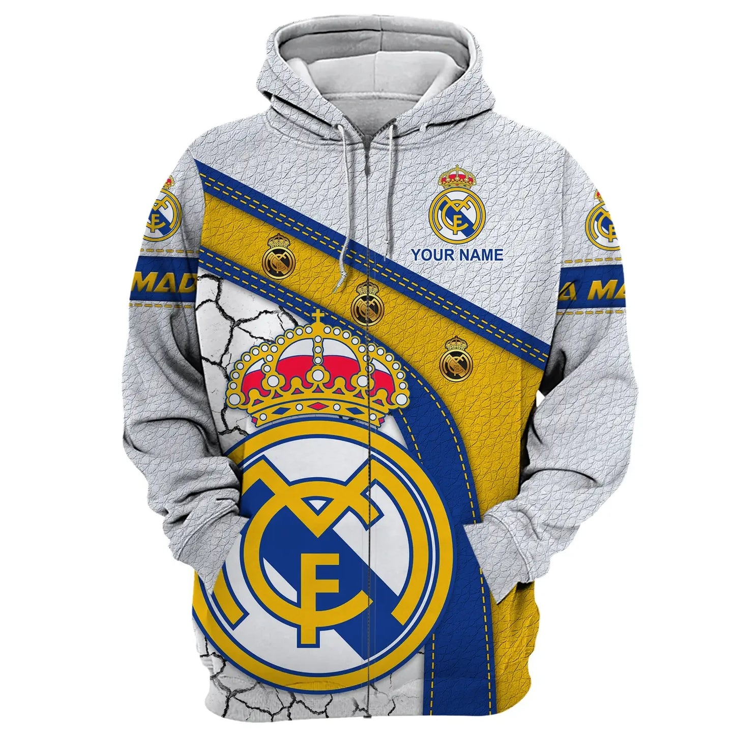 Personalized Real Madrid V2 3D Full Printing Set , Real Madrid Shirt , Zipper Polo, Hoodie , Short , Polo ,hawaii
