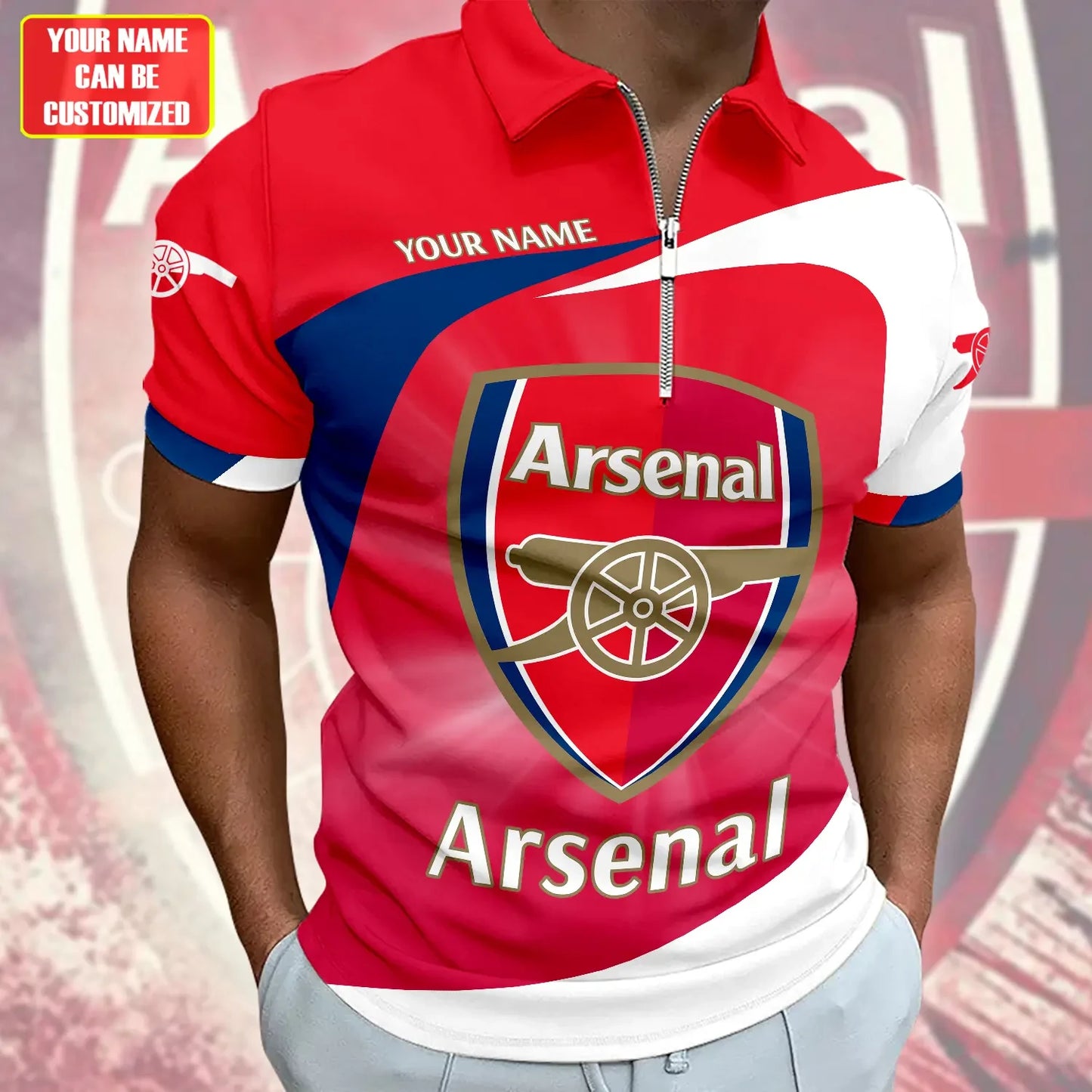 Personalized Arsenal 3D Full Printing Set , Arsenal Shirt , Zipper Polo, Hoodie , Short , Polo ,hawaii