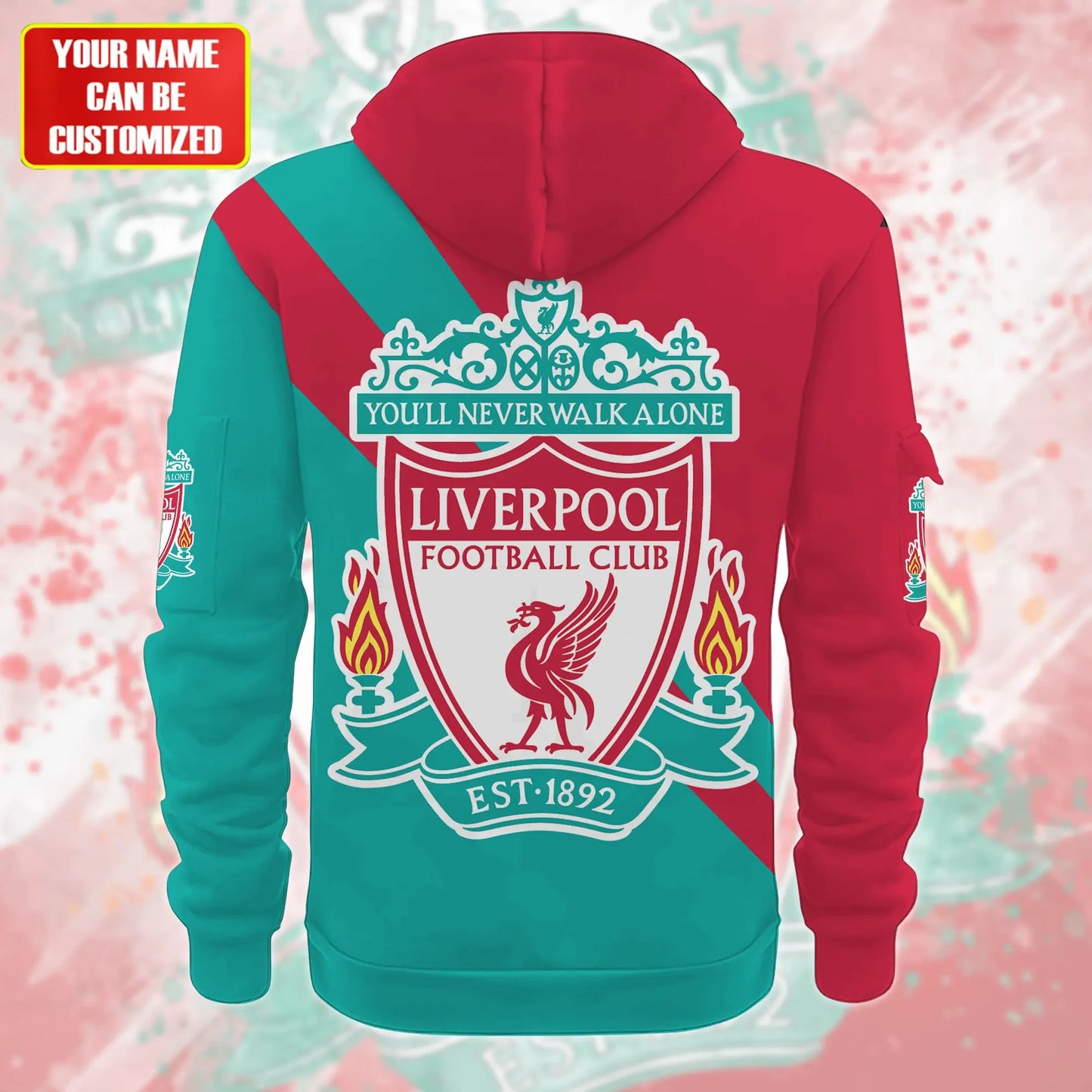 Personalized Liverpool Q2 3D Zip-Hoodie Cotton Jacket