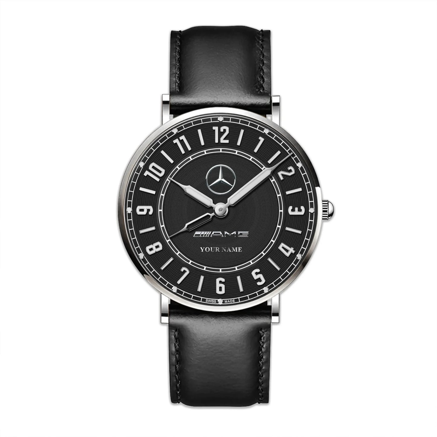 Personalized Merc AMG Luxury Quartz Leather Watch