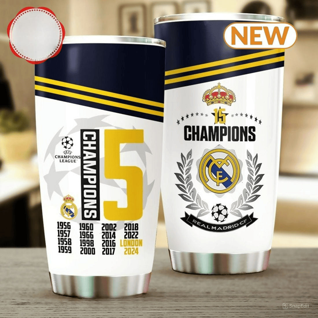 Real Mardrid Stainless Tumbler 20oz 30oz Cup V11